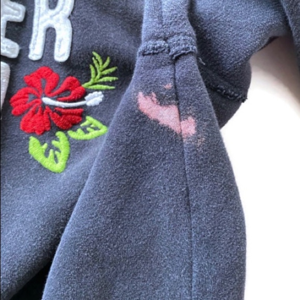 L Hollister Hawaii Hoody Embroidered Navy Blue - Picture 7 of 7